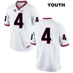 Youth Georgia Bulldogs NCAA #4 James Cook Nike Stitched White Authentic No Name College Football Jersey VGG8654KR